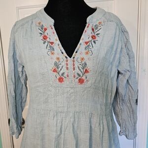 Knox Rose Light Blue Embroidered Dress Women's Size SML